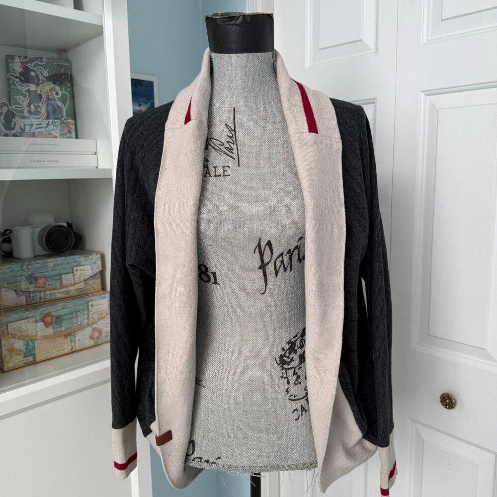 Sock Monkey–Style Marled Cardigan – M